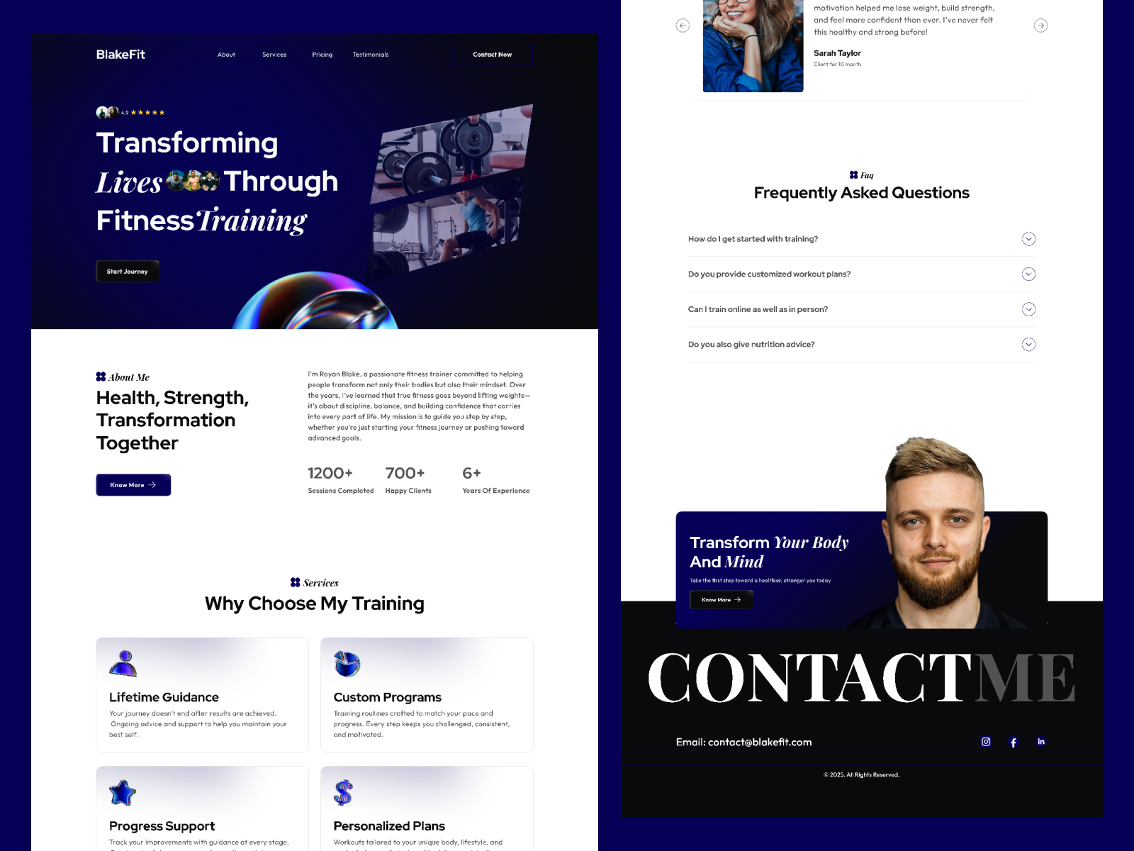 Personal Trainer Website Landing Page conversionfocuseddesign fitnesstrainerlandingpage personaltrainerlandingpage wellnessbrand
