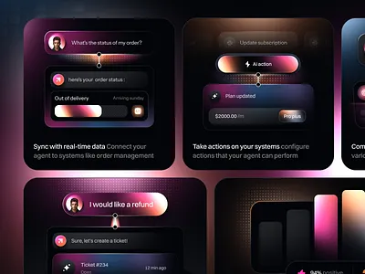 Customer-facing AI agent Bento card bento card branding design landing page ui user interface web webdesign website