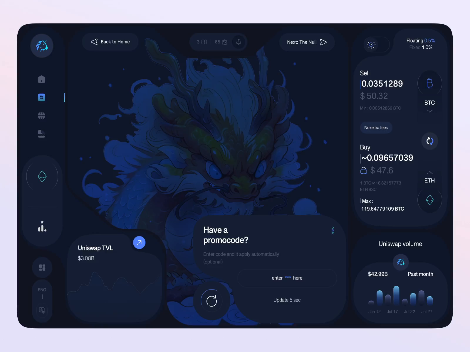 Example of Crypto Dashboard   Uniswap Redesign 