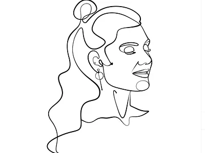 Beauti face one line art black and white face graphic design illustration illustration art line art logo one line art outline face vector