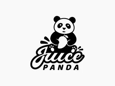 Panda Juice – Playful Logo Design brand identity branding clean logo creative drink brand juice brand logo logo design logodesign mascot logo minimalist modern logo packaging panda logo vector