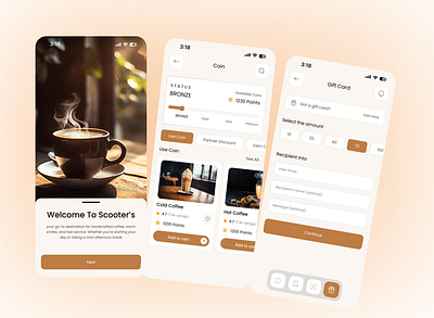 Gift Card & Coin Screen Mobile App appredesign checkout coin screen digitalwallet gift gift card dashboard gift card option gift card selection gift card view gift card widget giftcard mobile app mobileappdesign productdesign service uidesign uxdesign