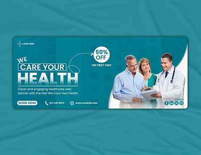 Medical Web Banner Design Bundle – Clean & Professional health and wellness banner