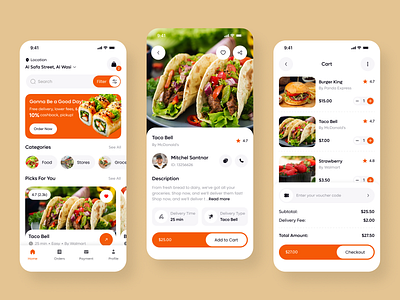 Food delivery app courier delivery delivery service design trend fast food food food app food delivery food delivery app food delivery service food ordering minimal mobile app online food restaurant restaurant app ui design ux