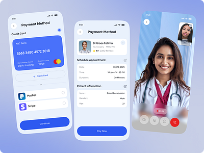 Surgery Mobile App – UI/UX Design Concept app application branding check up dashboard disease doctor health app health care healthcare ios mobile mobile ui pay plastic surgery surgery ui ux video call