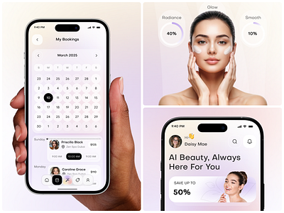 Smart Skincare & Personalized Beauty AI Assistant Mobile App ai ai app ai assistant ai beauty ai powered app design beauty app beauty tech ebeauty app ios mobile mobile app personalized beauty self care app skin analysis skincare app smart beauty