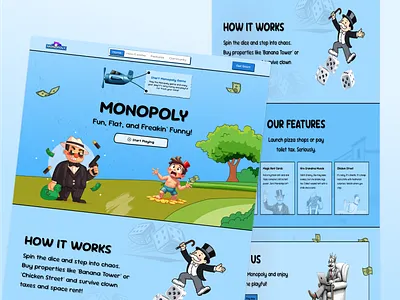 Monopoly - Meme coin landing page cryptotoken landng page meme coin meme coin website meme design meme landing page meme token meme token website meme website web design صفحة هبوط الميم