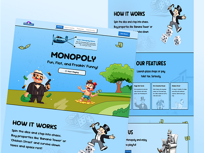 Monopoly - Meme coin landing page cryptotoken landng page meme coin meme coin website meme design meme landing page meme token meme token website meme website web design صفحة هبوط الميم