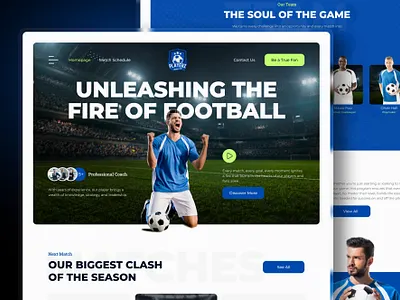 Playerz - Football Team & Sports Club Web Themes & Template ball design elementor figma football html landing page soccer sports template theme ui wordpress