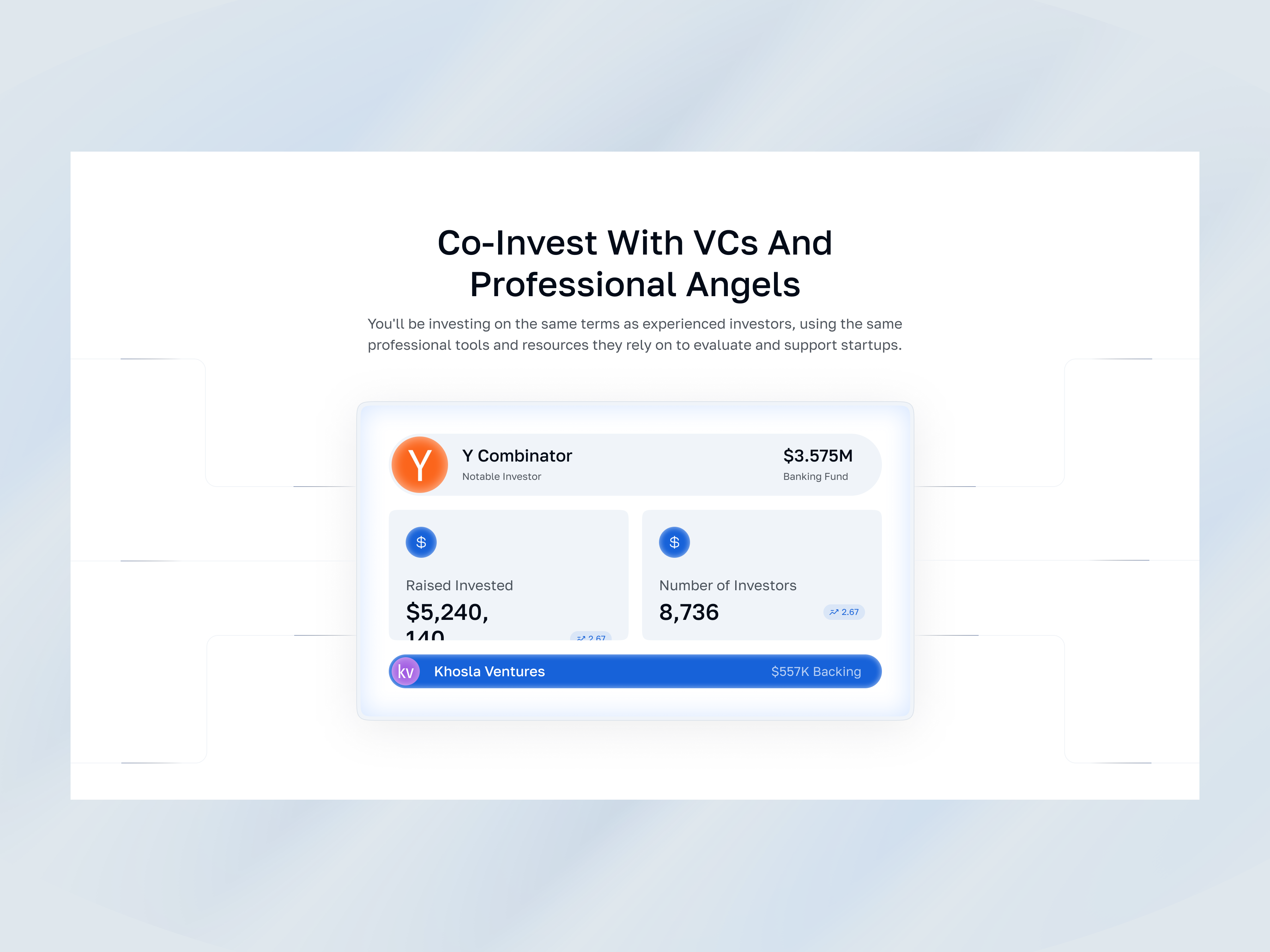 Startup Funding UI crowdfunding finance finance ui fintech funding investing investing platform investment investment platform investor saas startup startup funding startup investment web design