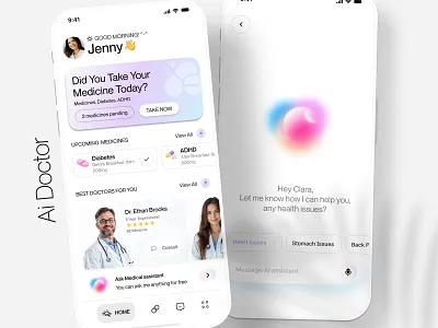 Ai health app design UI UX ai app ai app design ai doctor app ai health app ai health app design app app design app designer app developer appointment app clean app doctor app health app health app design medicine app modern app