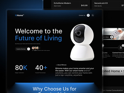Rihome - Smart Home and IoT Web Theme & Templates design elementor figma html landing page smart home technology template ui website wordpress
