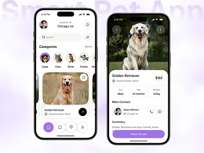 Pet Adoption Mobile App | Modern UI/UX Design adoption app animal rescue app design ios mobile mobile app pet pet adoption pet adoption app pet app pet care app pet lovers