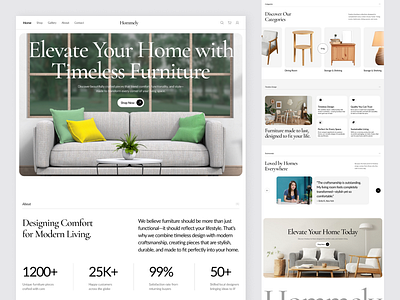 Hommely - Furniture eCommerce Store design e commerce furniture landing page ui ux web web design