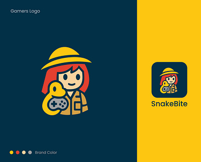Gaming Logo adventure logo branding cartoon logo character design creative logo creative logo mark explorer logo fun logo gamer icon gaming logo girl logo logo logo design logo designer mascot logo modern illustration modern logo playful logo snake logo unique logo