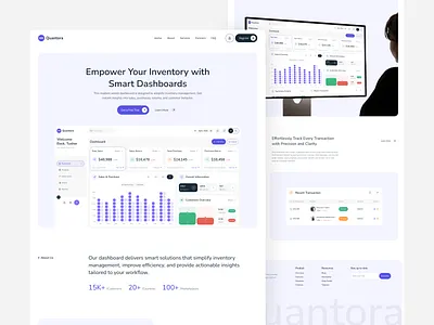 Inventory - Landing Page Design clean design home page design interface inventory inventory landing page inventory management inventory website landing page management product design saas saas landing page saas software saas ui saas ui ux web design website website design