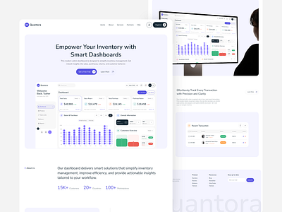 Inventory - Landing Page Design clean design home page design interface inventory inventory landing page inventory management inventory website landing page management product design saas saas landing page saas software saas ui saas ui ux web design website website design
