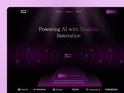 Powering AI with Scalable Innovation ai ai landing page ai website artificialintelligence darkmode dashboarddesign futuristicdesign landingpage modernui neonui uiux webdesign