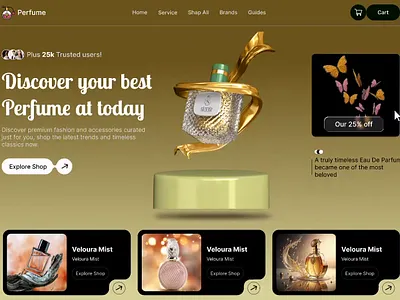 Perfume E-Commerce Website UI Design concept design e commerce fragrance homepage luxury modern ui online store perfume product page shopping ui ui design ui ux ux ux design website design