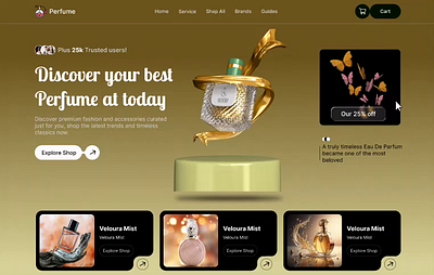 Perfume E-Commerce Website UI Design concept design e commerce fragrance homepage luxury modern ui online store perfume product page shopping ui ui design ui ux ux ux design website design