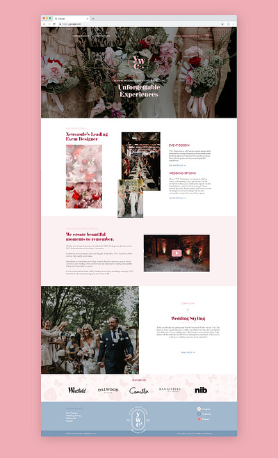 YCW - Website Design event planner website wordpress design wordpress website