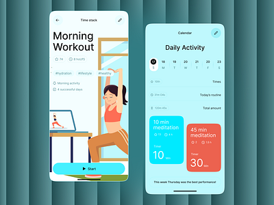 Workout App activity app application clean design exploration fitness healthy interface ios mobile personal trainer product service sport uidesign uidesigns uxdesign workout yoga