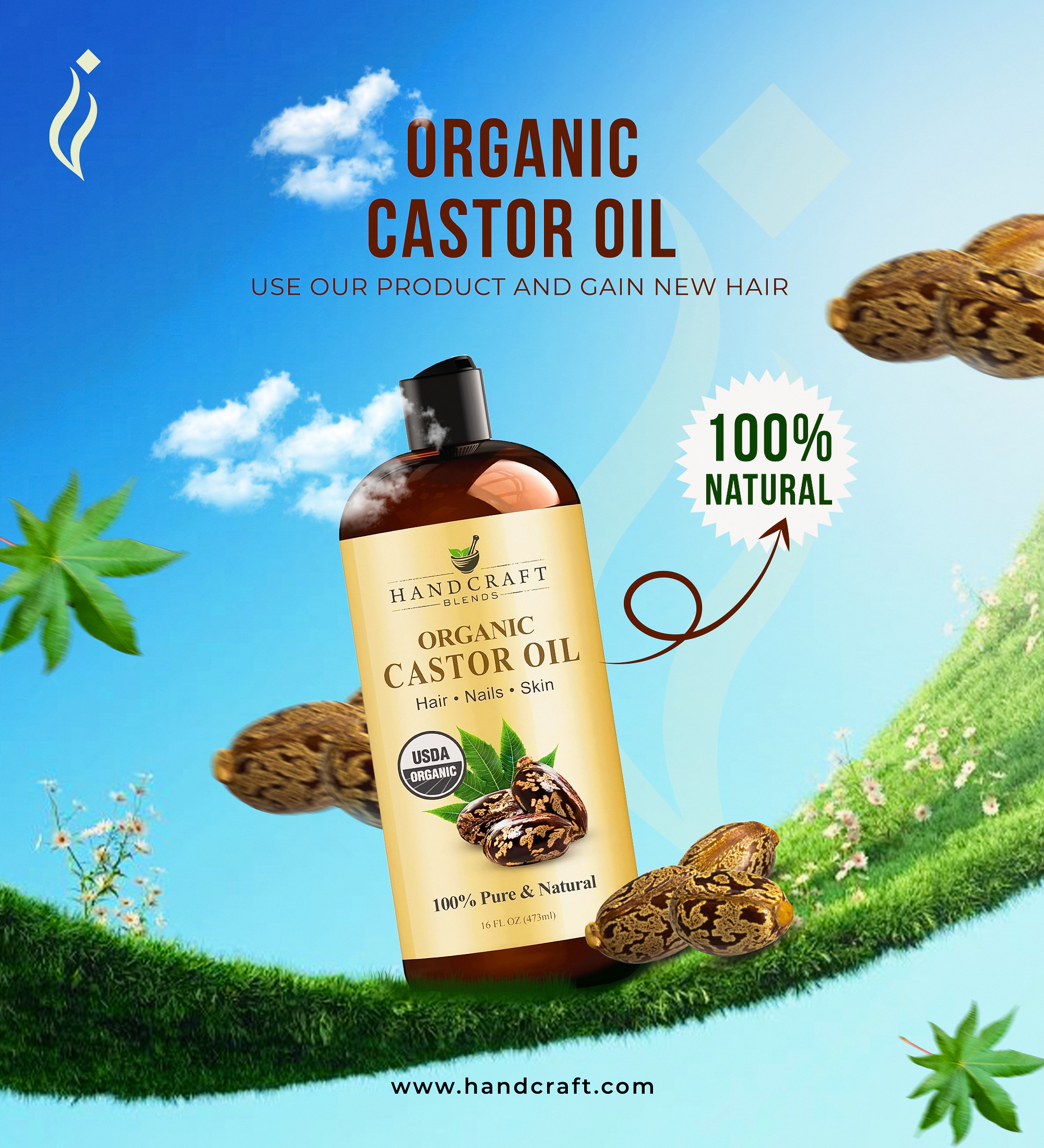 Organic Castor oil manipulation graphic design manipulation organic