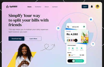 Splitbill Website bills branding graphic design landingpage typograohy ui website