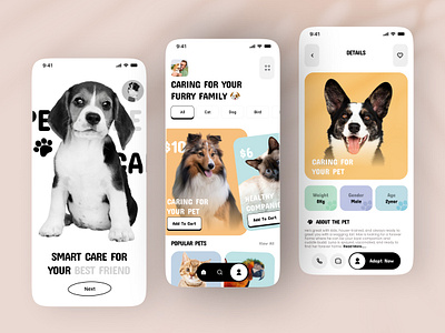 Pet Adoption Mobile App adoption animal animal adoptions animalcare branding cat dog ecommerce mobile mobile app pet pet adaptation app pet adoption pet care pet friendly app pet grooming pet health pet shop pet store veterinary
