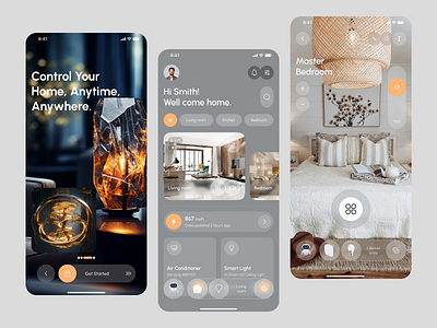 Smart Home Mobile App UI app app design home automation home control home control app ios iot app mobile mobile app product design smart devices smart home smart home app smart living technology ui uiux ux