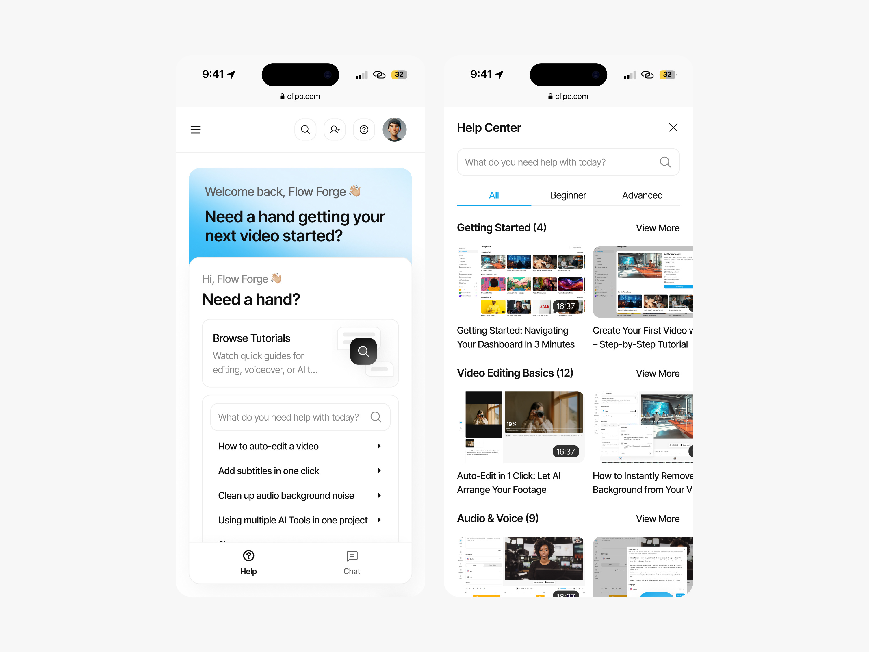 Example of Ai For Video Editor App (UI/UX Design)