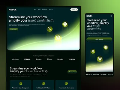 Website for AI Workflow Automation ai ai workflow automation branding dark website ios landing page product design project management saas saas landing page saas website startup tech ui design uiux web design website design workflow automation software
