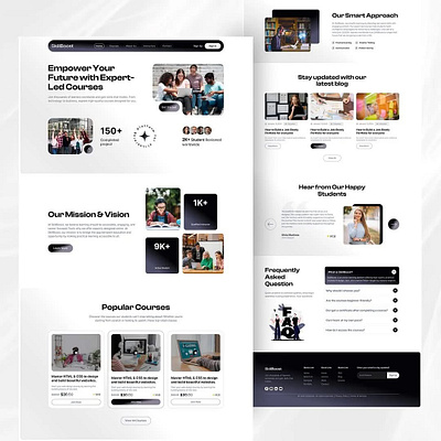 SkillBoost – Online Learning Website Design 3d animation application design branding design graphic design illustration logo motion graphics ui uiux vector website design