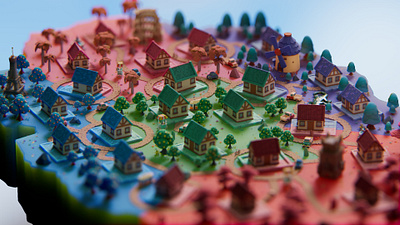 Velux Project 3d arnold artwork board game city design digital 3d graphic design lighting maya nuke photoshop props stylized tiny world toy