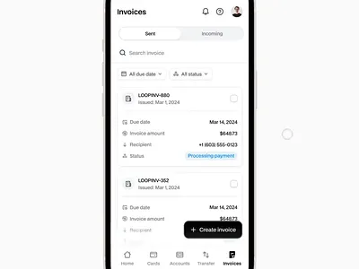 Invoice Creation & Management Flow design invoice management saas