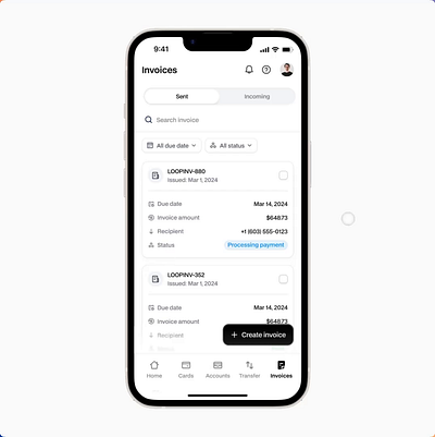 Invoice Creation & Management Flow design invoice management saas