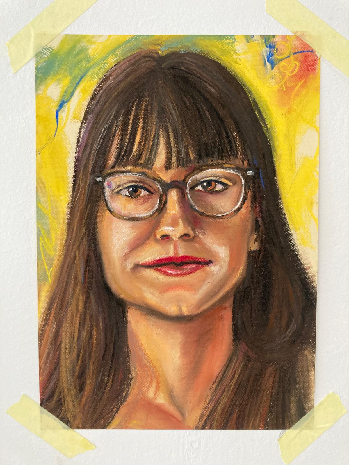 Portrait of Janca anniversary gift birthday gift drawing drawing by hands drawing on paper hand drawn illustration portrait portrait drawing soft pastels special occasion unique gift