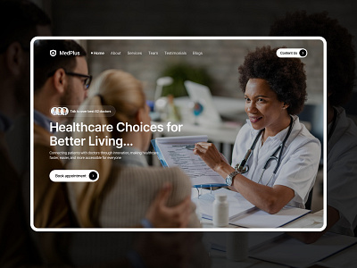 MedPlus Healthcare – Hero Section UI clean design digital healthcare healthcare ui hero section medical website minimal ui modern healthcare patient centered web concept