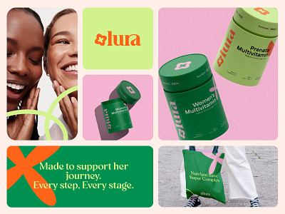 Olura - Visual Identity brand identity branding design fun graphic design healthy label design logo logo design multivitamin packaging supplement brand supplement brand identity wellness wellness brand women health young women