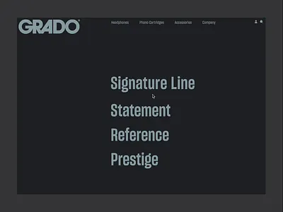 Grado Labs Signature S950 — E-commerce Animation animation audio daily ui dailyui ecommerce grado labs headphones interactions microinteraction productdesign productpage prototype slides smooth ui uidesign ux web design webdesign