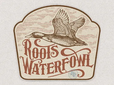 Roots Waterfowl branding company brand logo company branding company logo design graphic design hunt hunting illustration logo outdoors typeface
