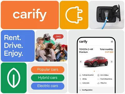 Carify - Visual Identity & web design brand design branding car cars design fireart fireart studio graphic design mobile platform product design rental car subscription ui uiux user experience user interface ux web web design