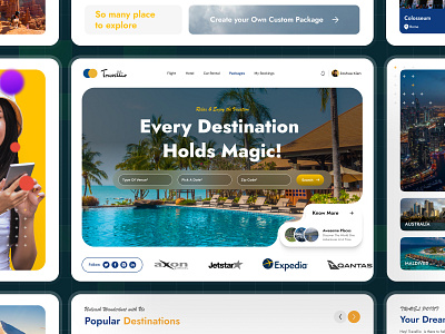 Travellio✈️ — A Travel Website Concept branding design dribbble landingpage travel travelwebsite uidesign userexperience uxdesign webdesign websitedesign webui