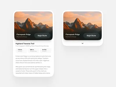 Hiking Trail Card UI 3d animation branding design graphic design illustration logo motion graphics product design typography ui ux vector