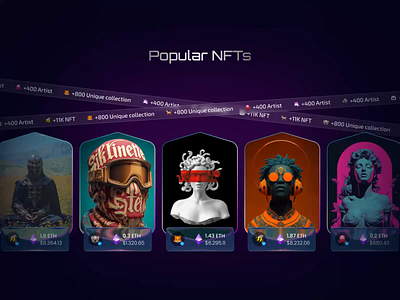 VoidArt a NFT market after effect animation collection darkmood motion motion design motion graphics nft nft market ui visual visual design