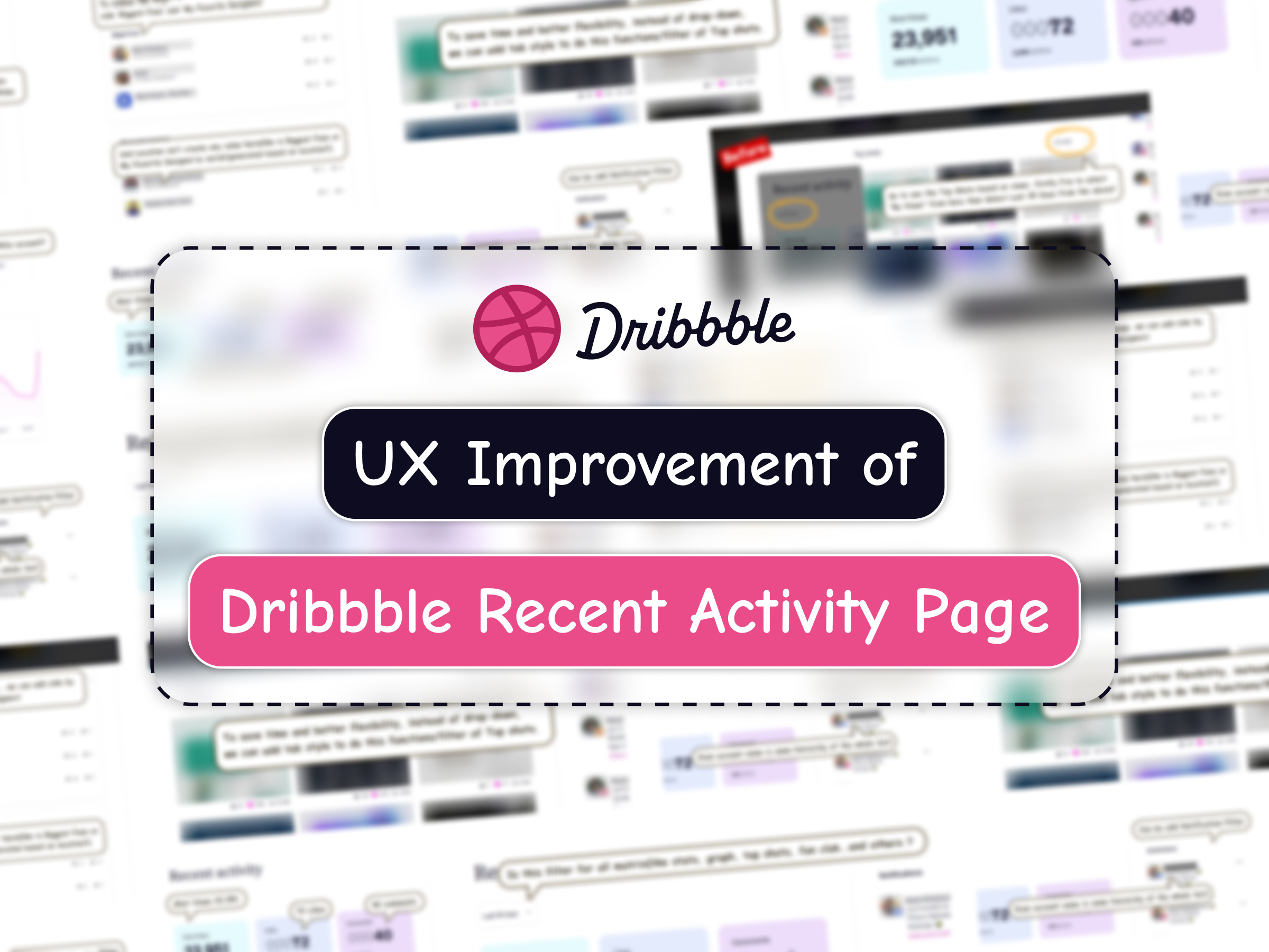 Dribbble Recent Activity Page - UX Improvement a b testing abtesting analysis case study redesign research user experience user interface ux ux analysis ux design ux designer ux heuristics ux improvement ux law ux principles ux redesign ux research ux ui design uxdesign