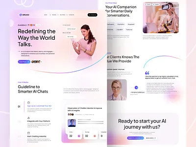 AI Chatbot Landing Page ai chatbot ai chatting website ai saas website ai website branding clean design design futuristic website modern ai design modern website product design saas product ui ux web design website design