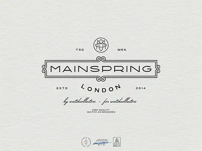 Mainspring London Brand Identity Design black and white brand design brand identity branding branding design classic elegant fashion hand drawn identity design logo logo design luxurious menswear minimal sophisticated traditional typography vintage visual identity
