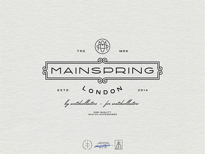 Mainspring London Brand Identity Design black and white brand design brand identity branding branding design classic elegant fashion hand drawn identity design logo logo design luxurious menswear minimal sophisticated traditional typography vintage visual identity