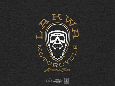 Lakwa Motorcycle Primary Logo adventure bold brand design brand identity branding branding design character hand drawn identity design illustration logo logo design motorcycle retro skeleton skull slab typography vintage visual identity